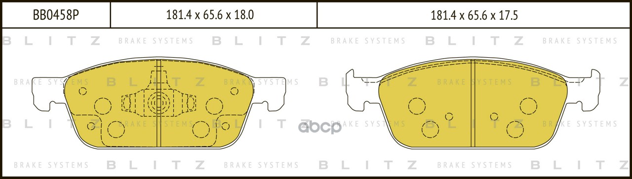 Колодки тормозные дисковые передние Blitz арт. BB0458P