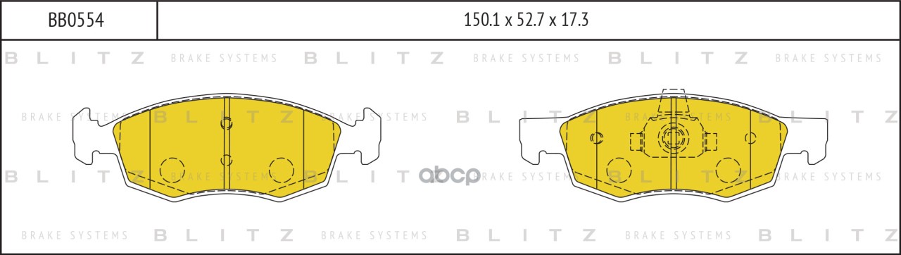 Колодки тормозные дисковые передние RENAULT Logan 07- BB0554 Blitz арт. BB0554
