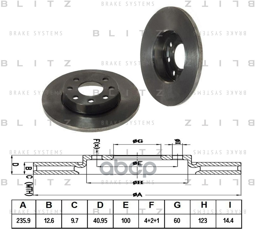 Диск тормозной передний OPEL Corsa/Ascona/Astra/Kadett/Vectra 79- BS0103 Blitz арт. BS0103