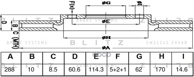 Диск тормозной задний Blitz арт. BS0523