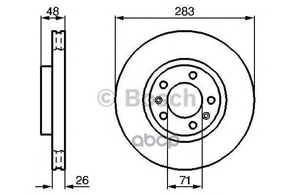 Диск Тормозной Citro?N: Xm  89-94, Xm  94-00, Xm Break  89-94, Xm Break  94-00  Peugeot: 605  89-99 Bosch арт. 0986478125