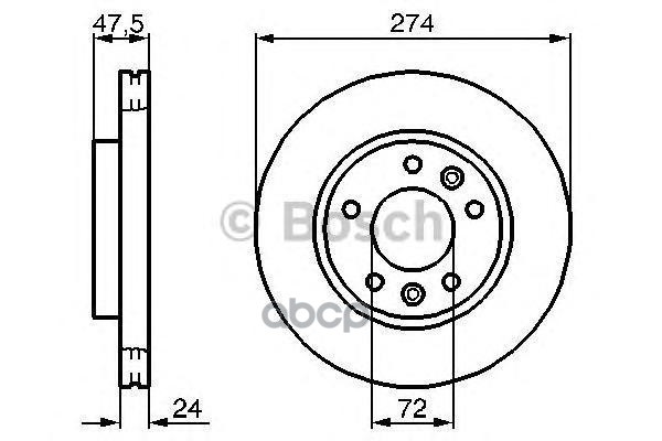 Диск Тормозной Kia: Carnival  99-01 Bosch арт. 0986479013