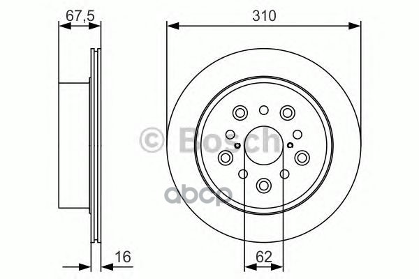 Диск Тормозной Задний, Lexus: Ls 430 (Ucf30) 00-06 Bosch арт. 0986479R25