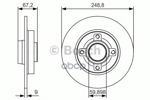 Диск Тормозной | Зад | Bosch арт. 0986479S42