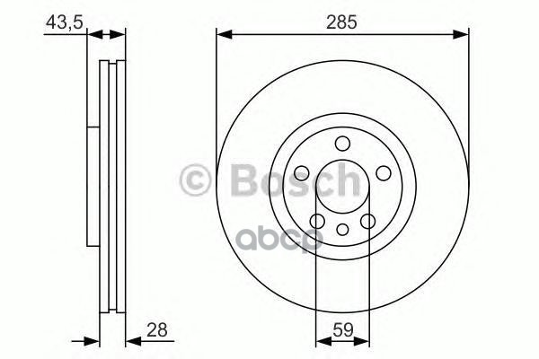 Диск Тормозной Premium 2, Передн, Citroenp: Jumpy 99-07Peugeot: 807 02-06, Expert 99-07 Bosch арт. 0986479S62