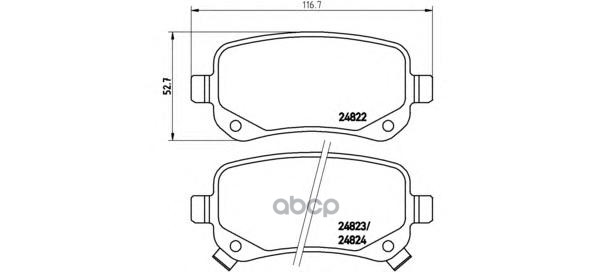 Колодки тормозные дисковые задн. CHRYSLER GRAND VOYAGER V (RT) 10/07-> / DODGE CARAVAN 01/08-> / DOD Brembo арт. p11021