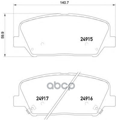 Колодки передние HYUNDAI/KIA Elantra/i30/Cerato/Optima/Ceed/ProCeed BREMBO P30065 Brembo арт. P30065