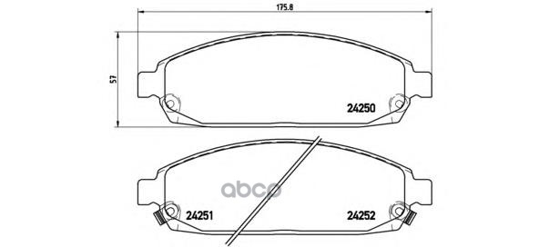 Колодки тормозные дисковые перед Brembo арт. P37010