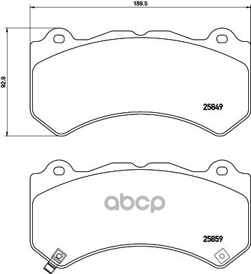 Колодки тормозные дисковые передн. DODGE CHALLENGER Coupe 09/07-> / DODGE CHARGER 01/11-> / JEEP GR Brembo арт. p37018