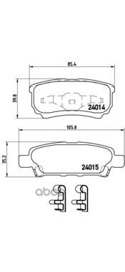 Колодки тормозные дисковые зад Brembo арт. P54034