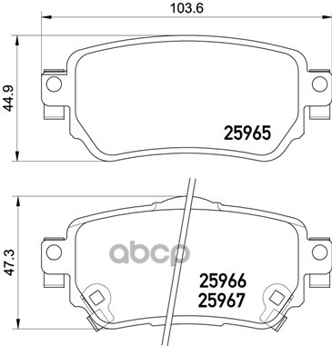 Колодки тормозные дисковые зад Brembo арт. P56098