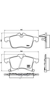 Колодки тормозные дисковые передн. CHEVROLET VIVA 09/03-03/08 / CHEVROLET ZAFIRA (F75) 02/99-07/12 Brembo арт. p59045