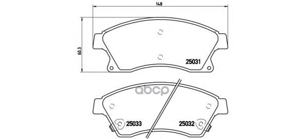 Колодки тормозные дисковые перед Brembo арт. P59076