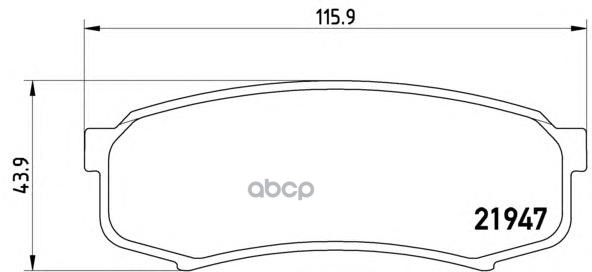 Колодки тормозные (Сзади) Mitsubishi Pajero 06-20 / Toyota Hilux Pick Up 01-04 Brembo арт. P83024