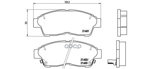 Колодки тормозные (Спереди) Toyota Caldina (T190,T210) 92-02 / Camry 91-98 Brembo арт. P 83 034