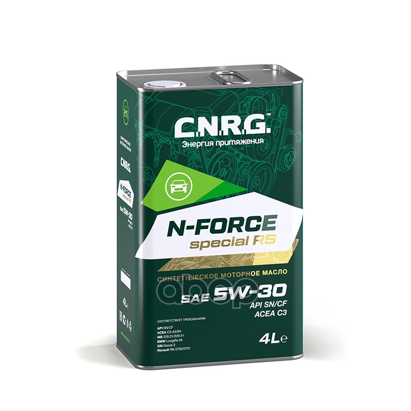 C.N.R.G. Масло Моторное Синтетическое N-Force Special Rs 5W30 Sn/Cf, C3 4Л