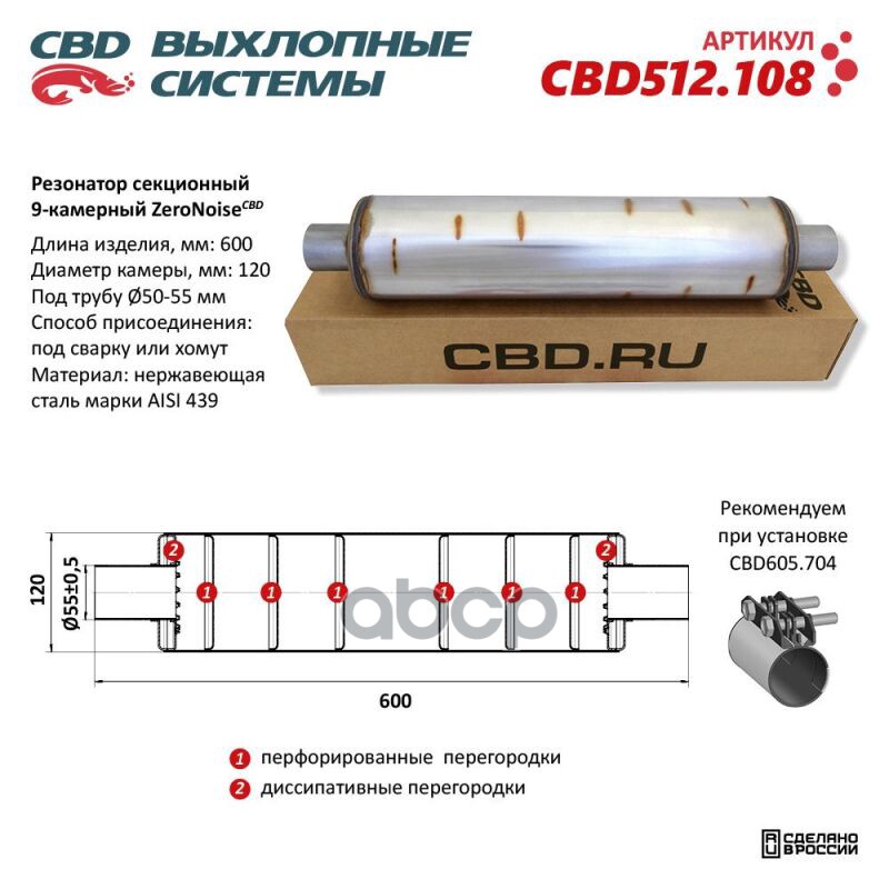 Резонатор ZeroNoise CBD CBD512.108 CBD арт. CBD512.108