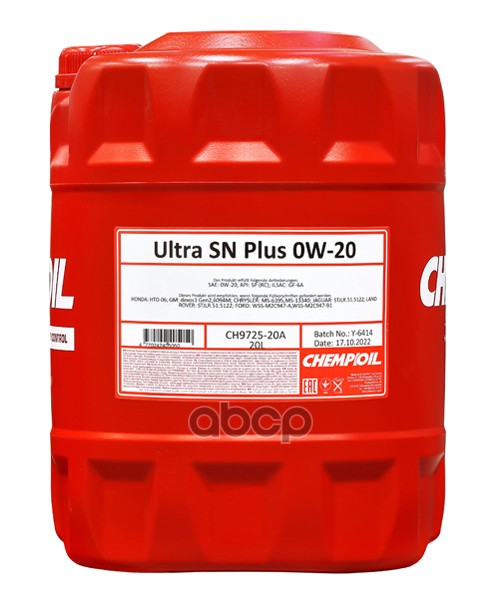 CHEMPIOIL 0W-20 Ultra Sn Plus Sp (Rc) 20Л (Синт. Мотор. Масло)
