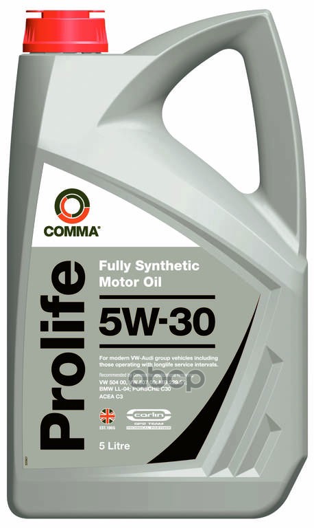 COMMA Масло моторное синт COMMA PROLIFE 5W30 5л VW 504 00/ 507 00, MB 229.51, BMW LL-04,PORSCHE C30,ACEA C5 PRO5L