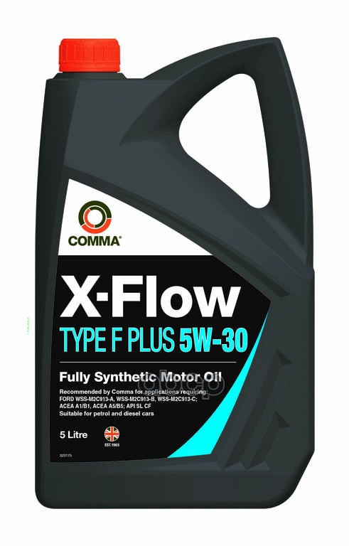 COMMA Масло моторное синт COMMA X-FLOW TYPE F PLUS 5W30 5л ACEA A1/B1, API SL/CF, FORD WSS-M2C913-B XFFP5L