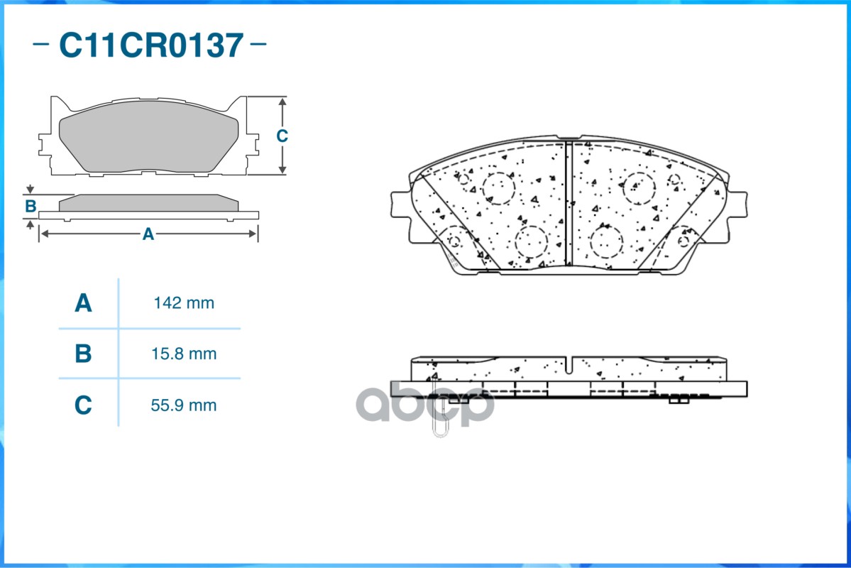 Колодки тормозные передние (Low Metallic) MAZDA CWORKS арт. c11cr0137