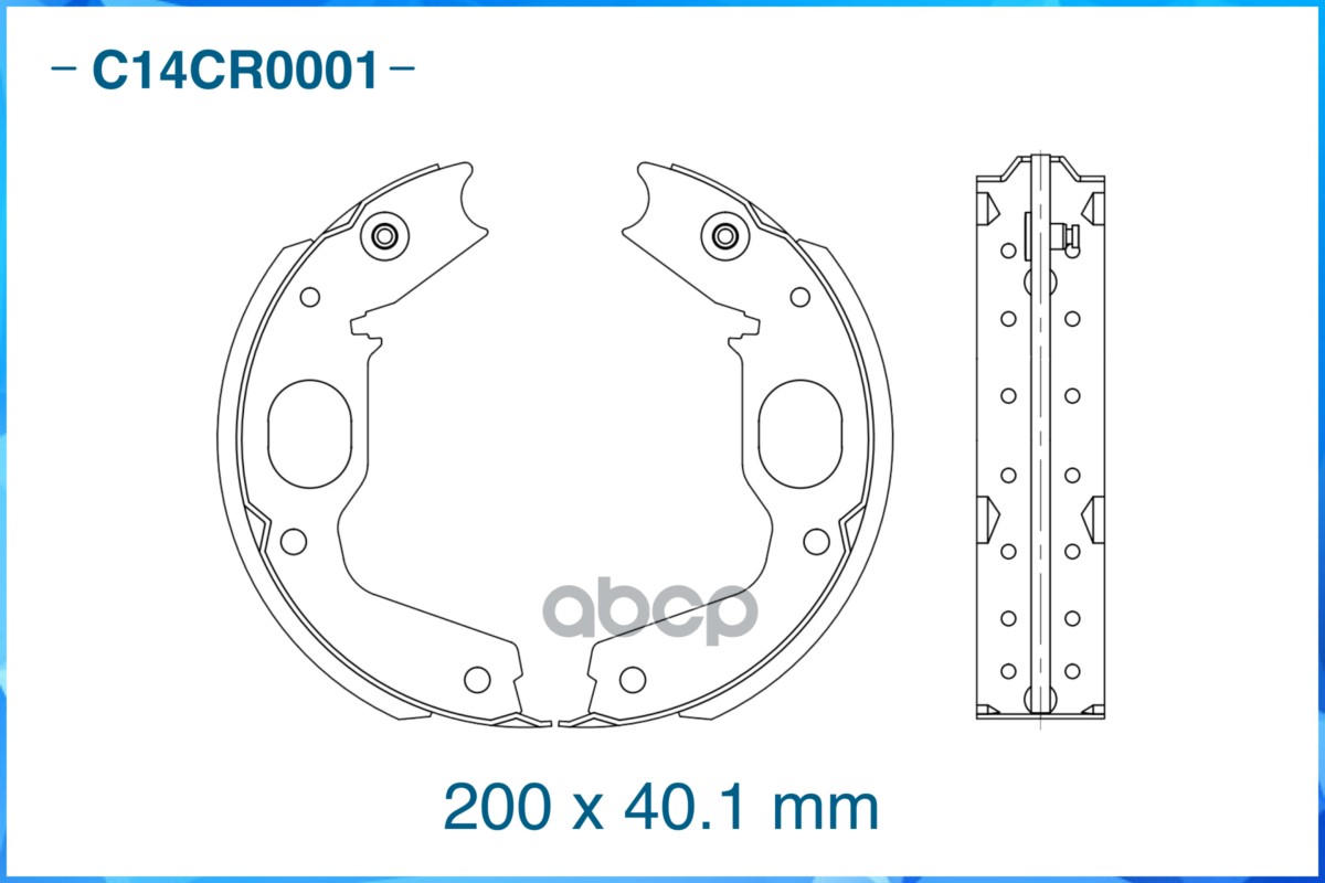 Тормозные колодки задние барабанные Low Metallic C14CR0001 CWORKS арт. C14CR0001