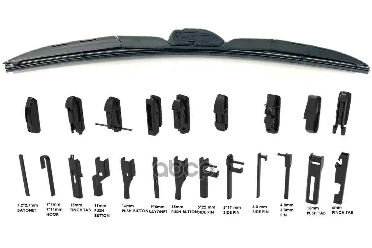 Щетка стеклоочистителя с адаптерами 24"/600 mm гибридная D24CR0024 CWORKS арт. D24CR0024