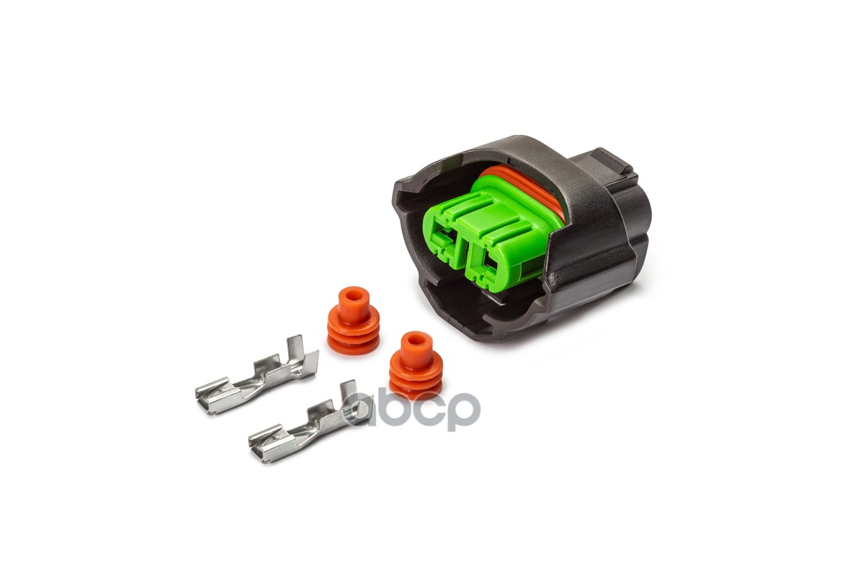 Разъем 61890935 (2pin) 2 контакта цоколя ламп ПТФ H8, H11, H16 для Toyota, Mazda. CARGEN арт. AX6712S