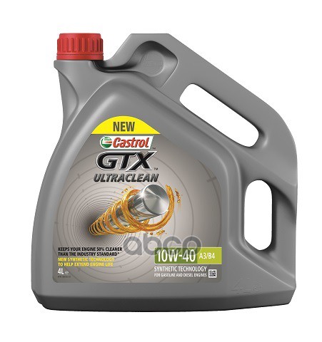Castrol Моторное масло Castrol GTX ULTRACLEAN 10W-40 A3/B4 4л 15A4E0