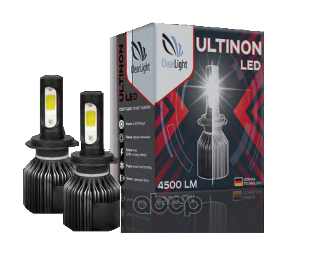 Лампа Светодиодная H1-12V 4500Lm, 5000K Ultinon 1Шт (Clearlight) Clearlight Clultledh1 ClearLight арт. CLULTLEDH1