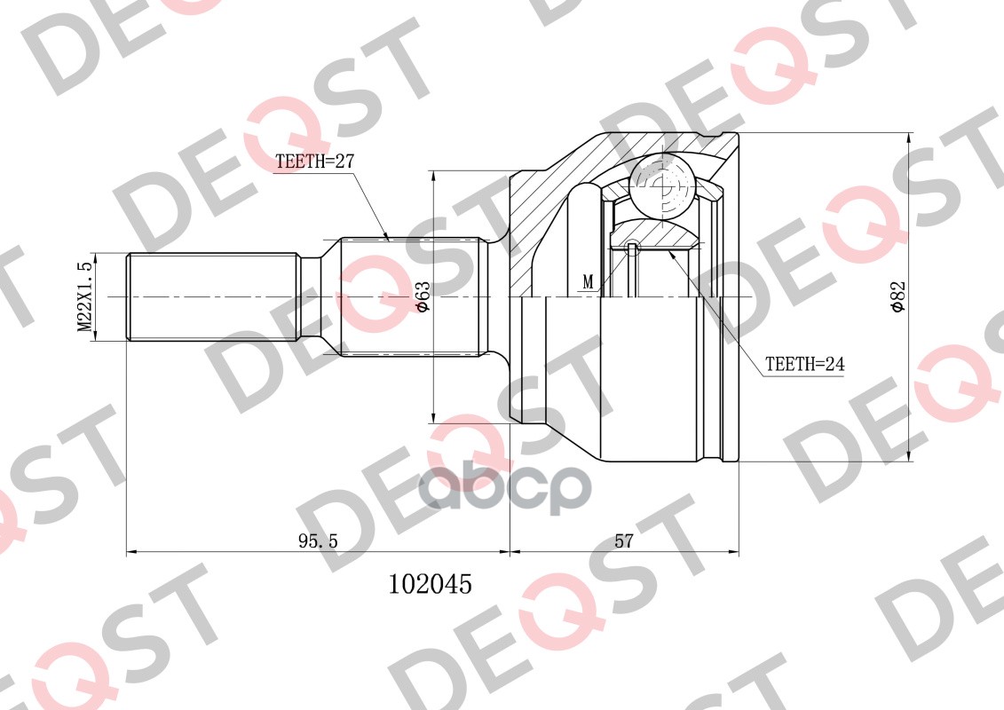 ШРУС FORD C-Max/Focus 1.6i 10> DEQST арт. 102045