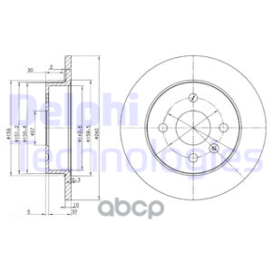 Диск тормозной (2 шт в уп) цена за 1шт. Delphi арт. BG3403