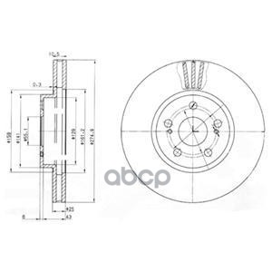 Диск Тормозной (Спереди) Toyota Allion (T240) 01-07 / Caldina (T240) 02-07 / Premio 01-07 / Scion Tc Delphi арт. BG3823