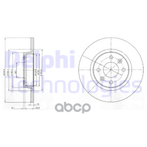 Диск тормозной передний RENAULT LOGAN (+ABS) 259мм BG4045 Delphi арт. BG4045