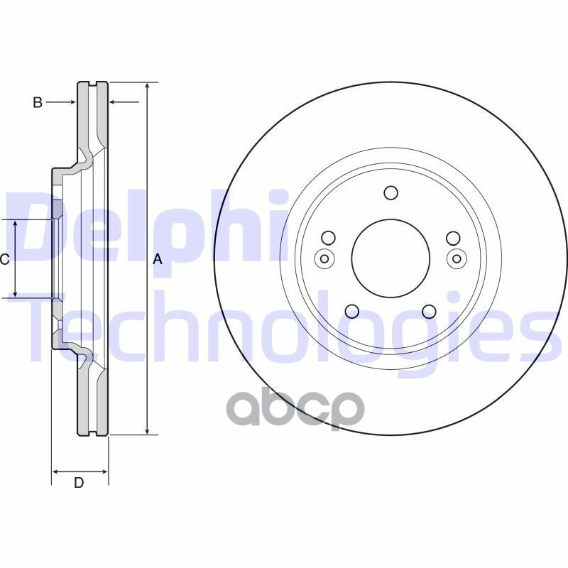 Диск тормозной (2 шт в уп) цена за 1шт. Delphi арт. BG4931C