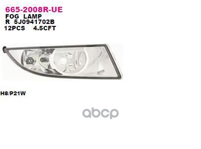 Фара Противотуманная (Справа) Skoda Fabia 10-15 / Roomster 06-15 Depo арт. 665-2008R-UE