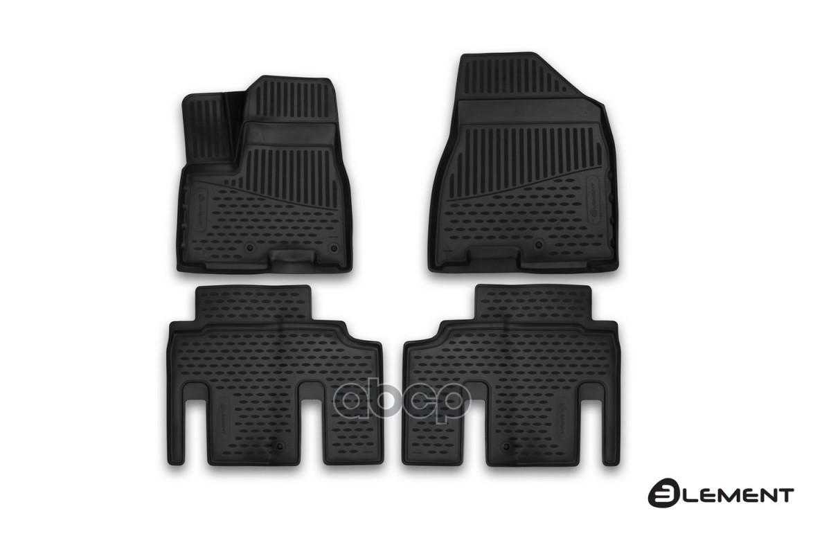 Коврики 3D в салон для KIA Carnival (III), 2014-2021, VAN, 4 шт. (полиуретан) / Киа Карнива / Киа Карнивал ELEMENT арт. ELEME...