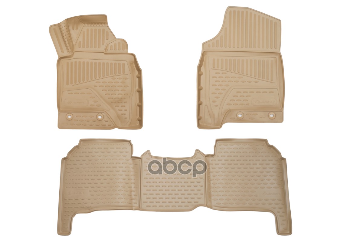 Коврики 3D в салон для TOYOTA Land Cruiser (200 р) 2012-н.в.правый руль, 3шт. (бежевый, полиуретан) / Тойота Ленд крузер ELEM...