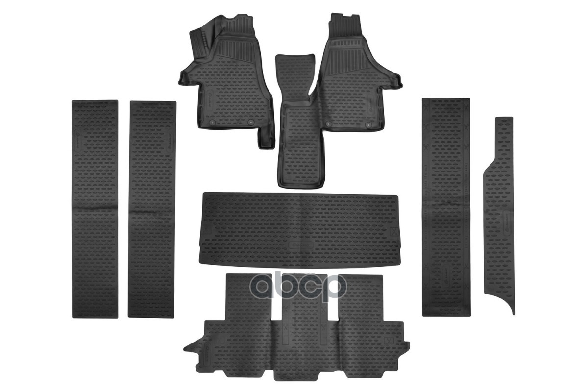 Коврики 3D в салон для VOLKSWAGEN Multivan Comfortline, 2015-2019, 8шт. (полиуретан) / Фольксваген Мультивен ELEMENT арт. ELE...