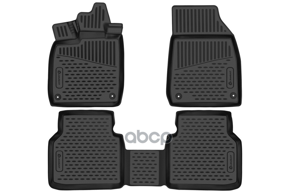 Коврики 3D в салон для VOLKSWAGEN ID.4 2020-, кроссовер, battery electric, USA, 3шт. (полиуретан) / Фольксваген Ид.4 ELEMENT ...