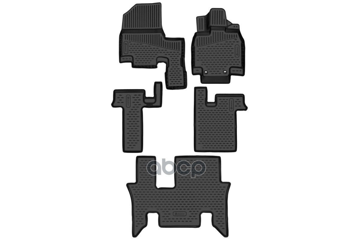 Коврики 3D в салон для HONDA Stepwgn (V(RP1)-VI(RP6)) 2017-н.в., правый руль, 8 мест, минивэн, гибрид, 5шт. (полиуретан) / Хо...