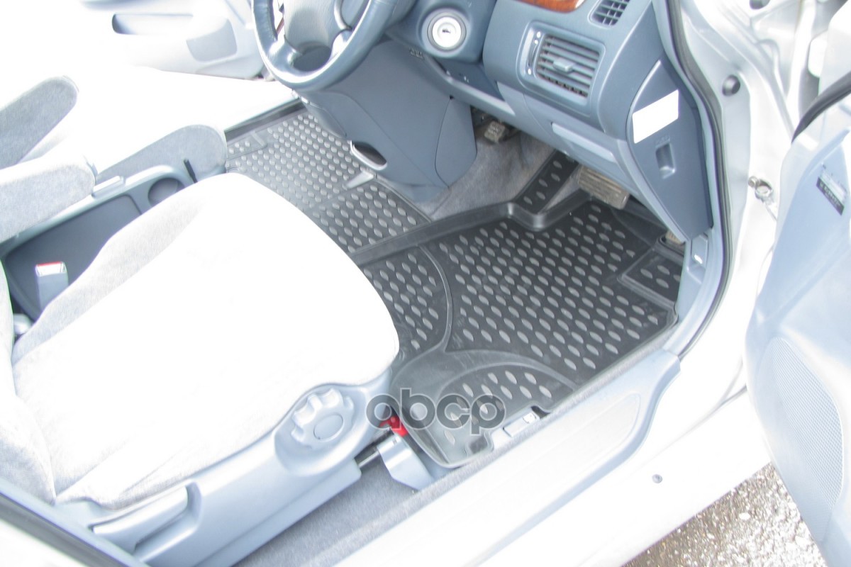 Коврики в салон для HONDA Odyssey RA6 JDM 1999-2003, правый руль, 3 ряда, 5 шт. (полиуретан, бежевые) / Хонда Одиссей ELEMENT...