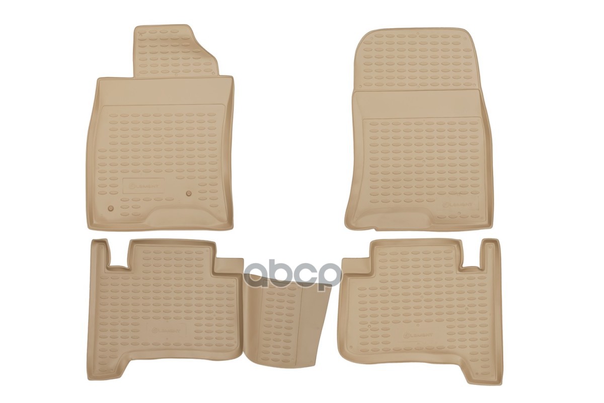 Коврики в салон TOYOTA Land Cruiser Prado 01/2003-12/2009, 4 шт. (полиуретан, бежевые) / Тойота Ленд крузер прадо ELEMENT арт...