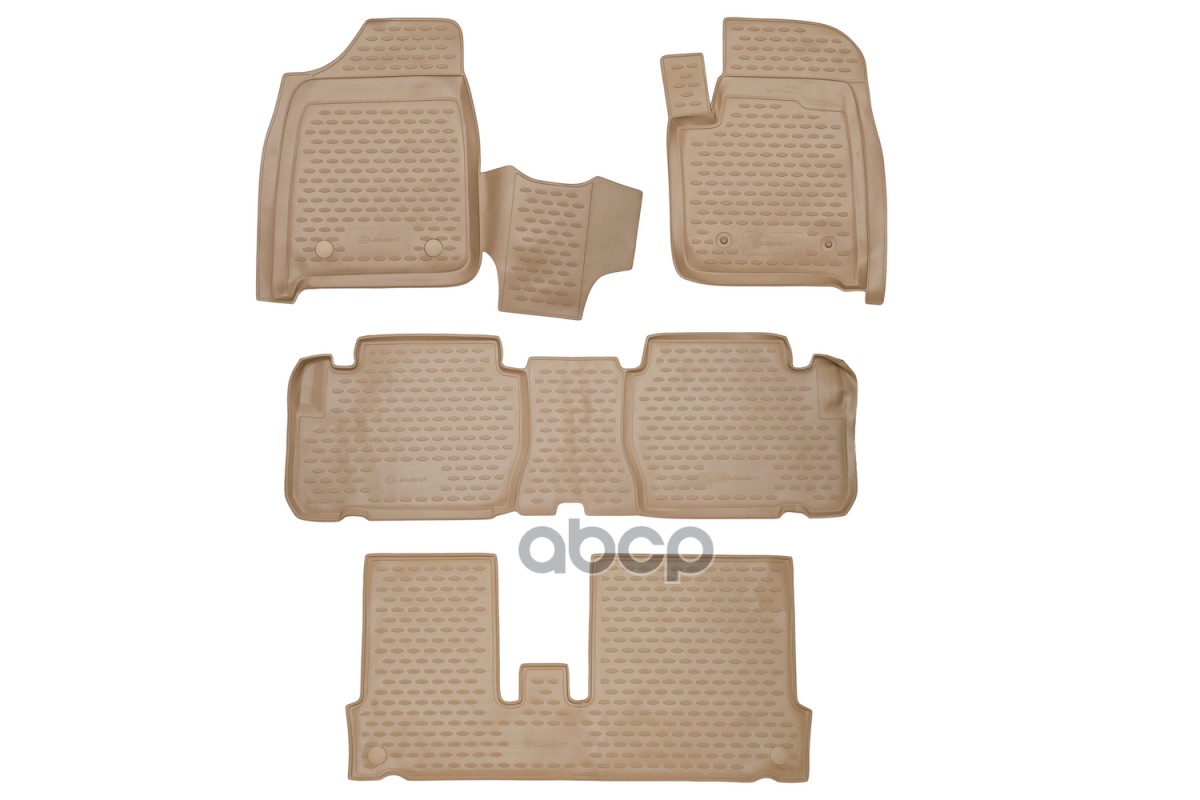 Коврики в салон для TOYOTA Ipsum ACM 21W JDM, 2001–2007, 3 ряда, правый руль (полиуретан, бежевые) / Тойота Ипсум ELEMENT арт...