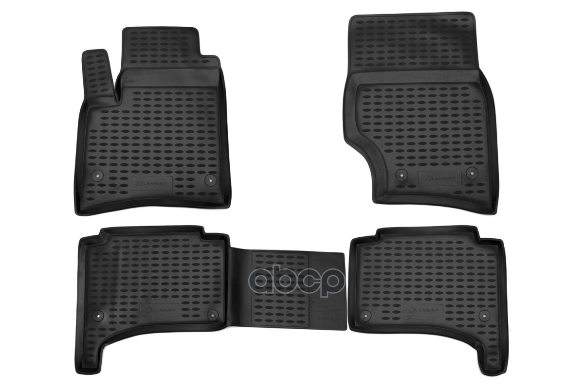 Коврики в салон для VW Touareg (I, Ir) 2002-2010, 4 шт., под штатный круглый крепеж (полиуретан) / Фольксваген Туарег ELEMENT...