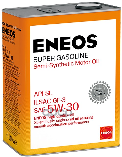 ENEOS Масло Моторное Полусинтетическое Eneos Super Gasoline 5W-30 Sl, Gf-3 4Л