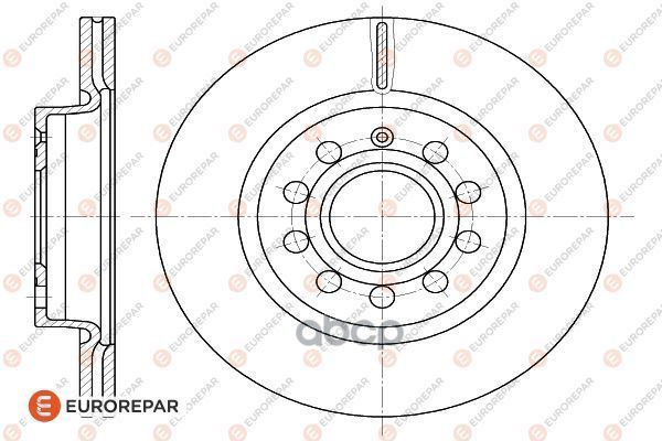 Диск тормозной передний EUROREPAR 1618882480 EUROREPAR арт. 1618882480