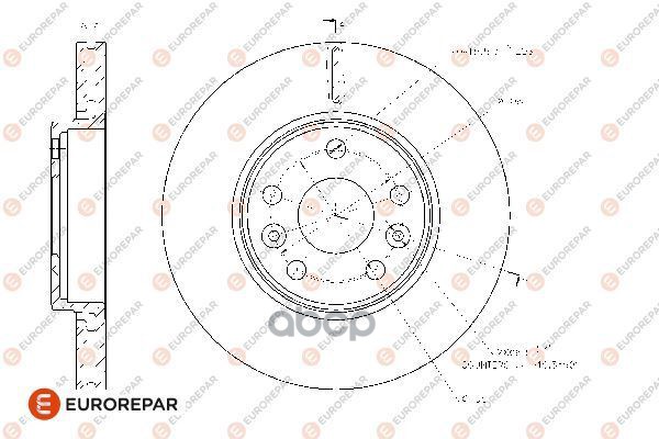 Диск Тормозной Renault Kangoo / Grand Kangoo (Kw0/1_) 1.2 Tce 115 08>, Front, D=280 X 24 EUROREPAR арт. 1667851080