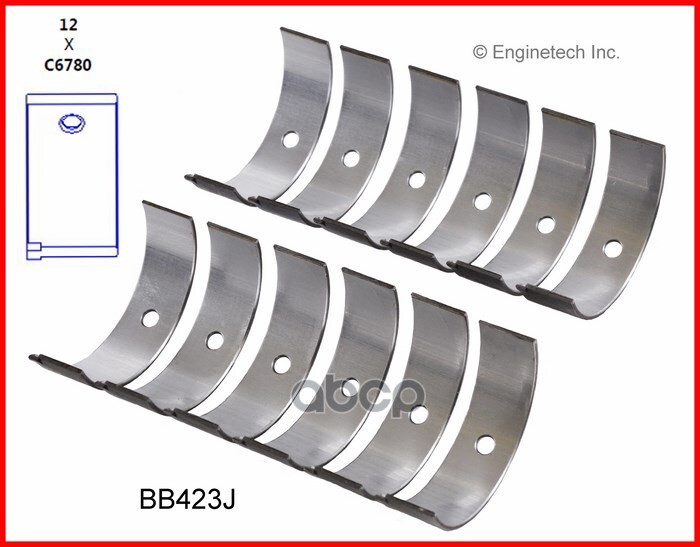 Вкладыши шатунные к-т Chr 1998-2010 2,7L +0.50  BB423J50 Enginetech арт. BB423J50