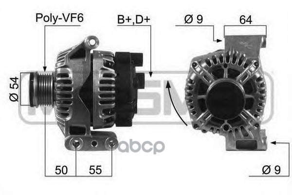 Генератор FIAT DOBLO, OPEL ASTRA H 1.3 diesel Era арт. 210451